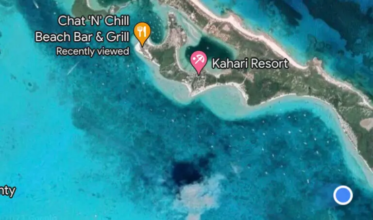 I SUP'd from Beach Church by the Chat N Chill back to the boat (blue dot on bottom right)