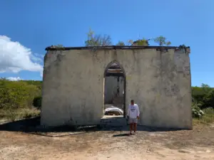 Paul at the Shrimp Hole abandoned church