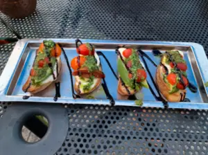 2022-08-19 Cosmos Caprese Bruschetta