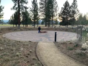 Dorothy in Episcopal Church of Transfig labyrinth Sisters, OR
