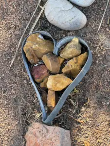 Heart of stone at Casa de Sol y Sombra labyrinth
