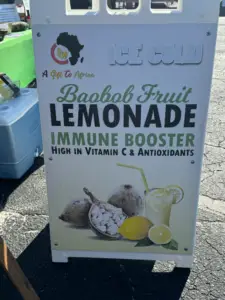 Sabina's Baobab Fruit lemonade was delicious!