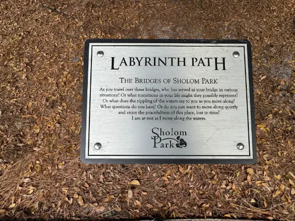 2024-12-15 Shalom Park - Labyinth Path - The Bridges of Shalom Park plaque