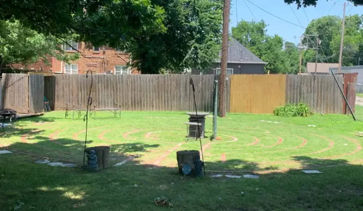 2022-06-12 private home backyard labyrinth OKC1
